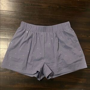 Cinq à Sept High Waist Rhinestone Shorts in periwinkle